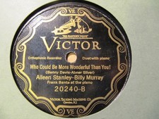 1926 BILLY MURRAY Aileen Stanley More Wonderful you FRANK BANTA PIANO VIC 20240
