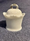 vintage collectible milk glass powder puff jar