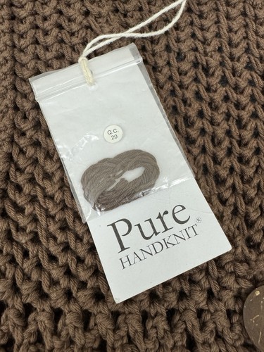 Pure Handknit Brown Boho Knit Crochet Vest Festival Size M/L Designer New - Picture 2 of 6
