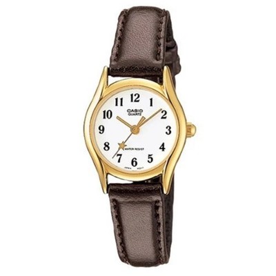 Casio Women s Gold Tone Analog Watch with Tan Leather Band - LTP-1094Q-7B8RDF