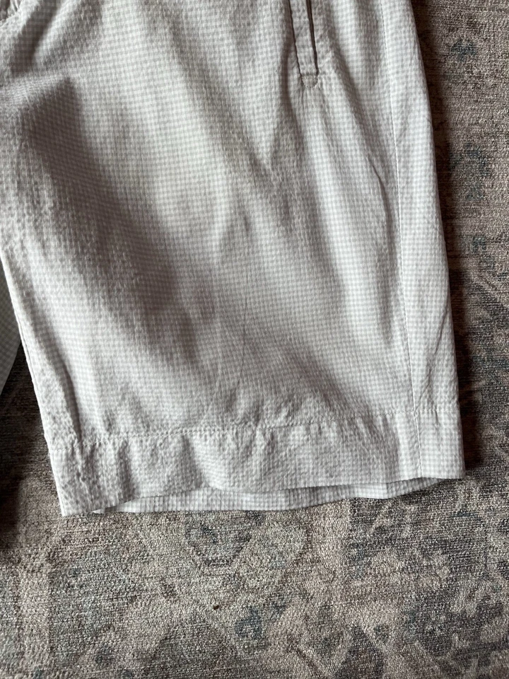 Шорты Incotex Slowear мужские размер W32 эластичная талия белые серые клетчатые - Изображение 3 из 4