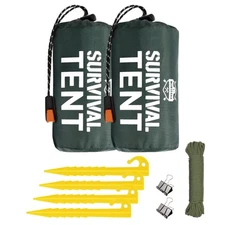 Emergency Tent, 2 Person Survival Shelter, Thermal Mylar, Waterproof, Outdoor...
