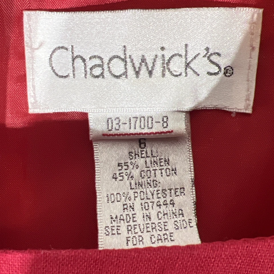 Vestido Chadwick’s Para Mujer Talla 6 Rosa Lino/Algodón Cambio Sin Mangas Forrado Cremallera Trasera Foto 3 de 4