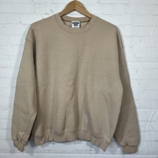 Vintage Blank Lee Sweatshirt Mens Size Large Beige Made In USA Cotton Blend 90s