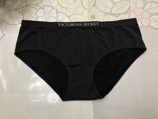 VICTORIA'S SECRET Seamless Hiphugger Panty Hipster Size L Black NWT