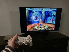 Sony PlayStation 1 System With 5 Controllers, 1 Memory Card, 1 Game, Ganeshark