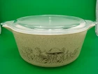 Vintage Pyrex Forest Fancies Mushroom Beige Casserole bowl Dish with Lid