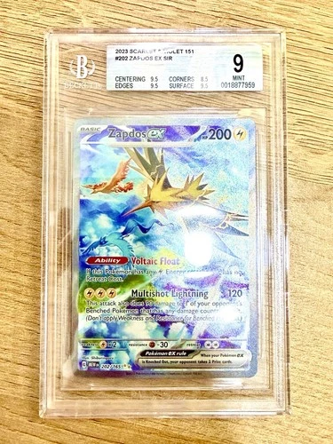 2023 POKEMON MEW EN-151 SPECIAL ILLUSTRATION RARE #202 ZAPDOS EX BGS 9