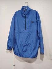 Mens Rain Jacket XLarge Blue Half Zip Coat VTG Patagonia