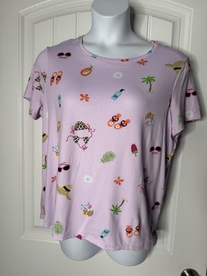 NWOT Secret Treasures Sleepshirt Large Pink Short Sleeve Stretch Lightweight