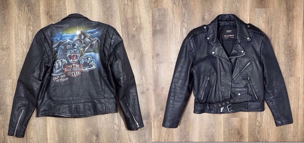Wilson's Leather Jacket Air brushed Harley Men's M Motorcycle