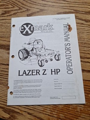 EXMARK LAZER Z HP OPERATOR'S MANUAL 850667