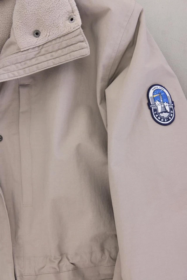 Lands' End manteau femme taille 42, L aussi bon que neuf gris nylon - Photo 3/4