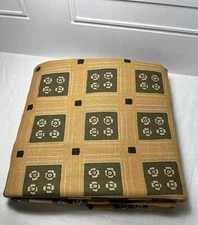 West Elm Pierce & Ward 76" Round Floral Grid Tablecloth, Golden Oak