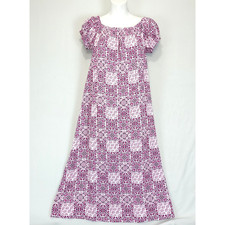 Loft Midi Gauzy Tunic Dress Purple White Off Shoulder Women XS Floral Comfy