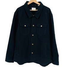 Chaqueta Camisa Billy Reid Negra Moleskin Para Hombre Talla XXL Cazadora Frente a Presión