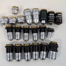 Lot of Assorted Microscope Objectives (Olympus, Nikon, Zeiss, AusJena) (PARTS)