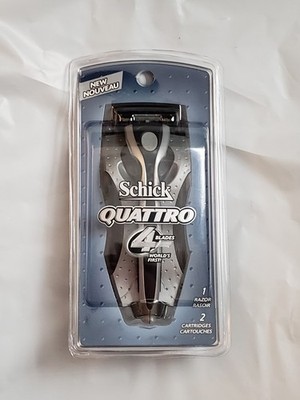 NOS VINTAGE NEW SCHICK QUATTRO RAZOR & 2 CARTRIDGES - 2003