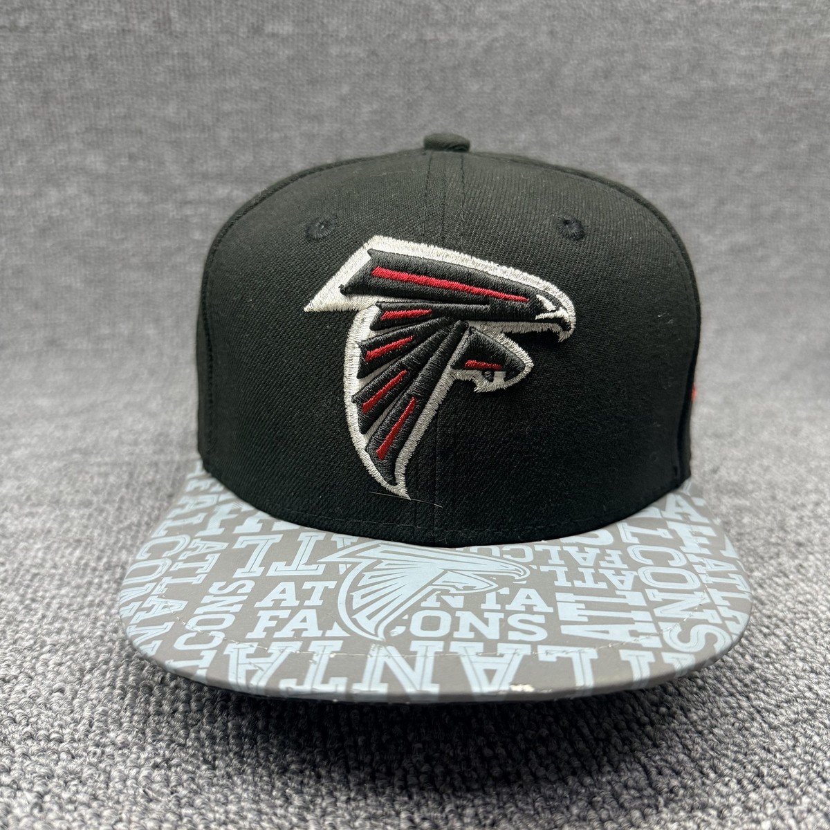 New Era 59FIFTY Atlanta Falcons Fitted Hat 6 1/2 Black Graphic Brim NFL Cap Kids