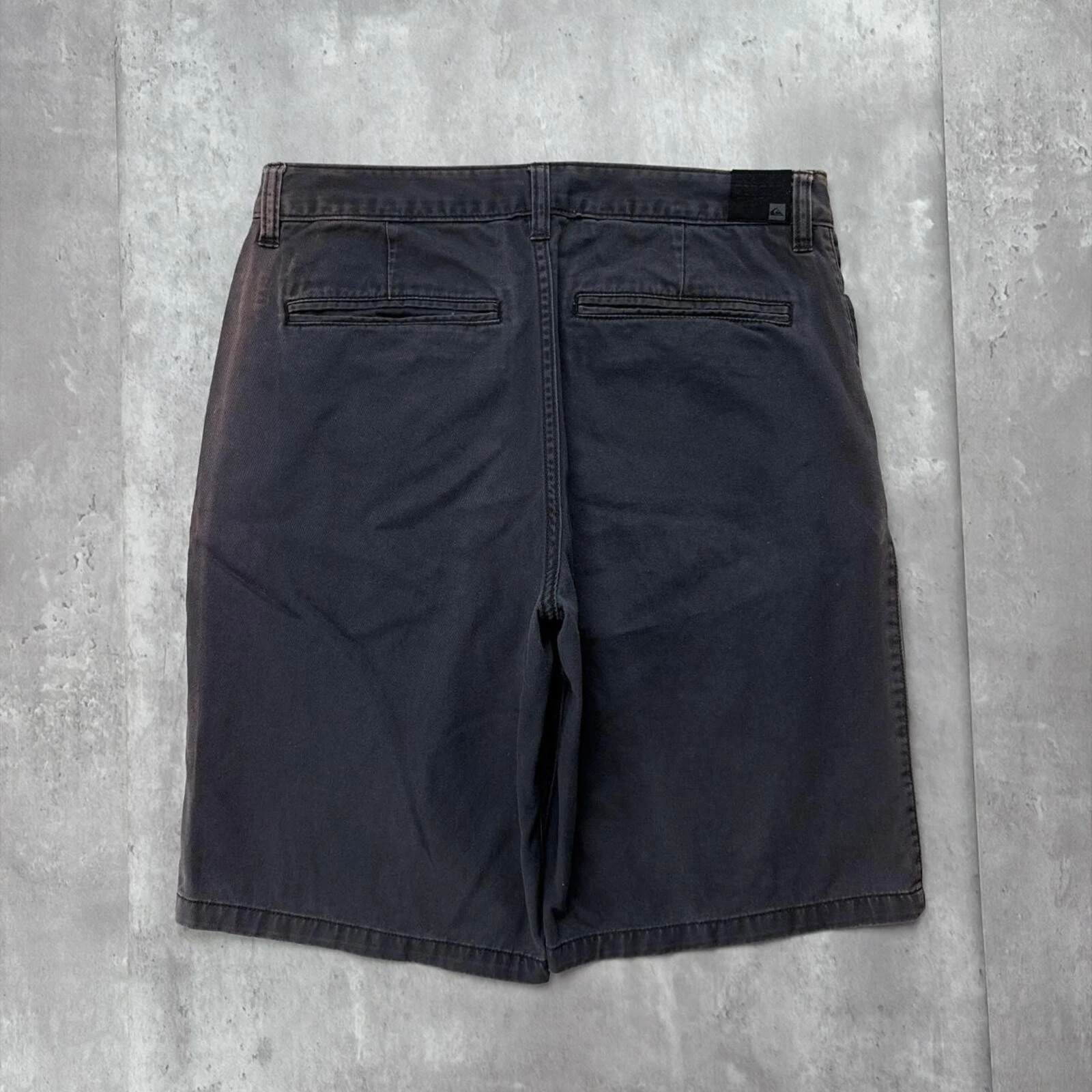 Y2K Black Quiksilver Surf Grunge Faded Baggy Skater Shorts