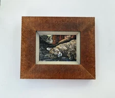 Mountain Lion Couger Puma Original Painting Scratch Board Cat ? Signed Art