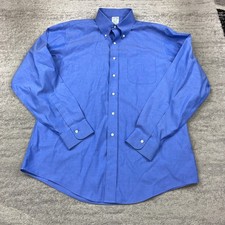 VTG Brooks Brothers Oxford Button Shirt 16.5 - 36 Blue OCBD Formal Dress Men 90s