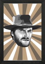 Clint Eastwood Framed Wall Art Poster Canvas Print Picture