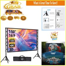 150 Inch Portable Projector Screen with Stand...