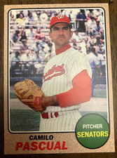 WASHINGTON SENATORS: Camilo Pascual Custom Modern 1968 Style Art Card