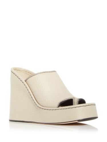 MISTA Womens Ivory 1-1/2" Platform Thais Wedge Slip On Slide Sandals Shoes 39