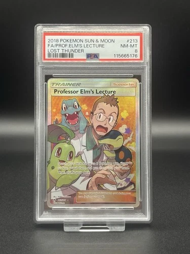 Professor Elm’s Lecture 213/214 PSA 8 Lost Thunder Pokemon TCG Card