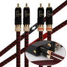 Pair RCA Cable Oxygen-Free-Copper Cord Shielded HiFi Audio Interconnect Cable