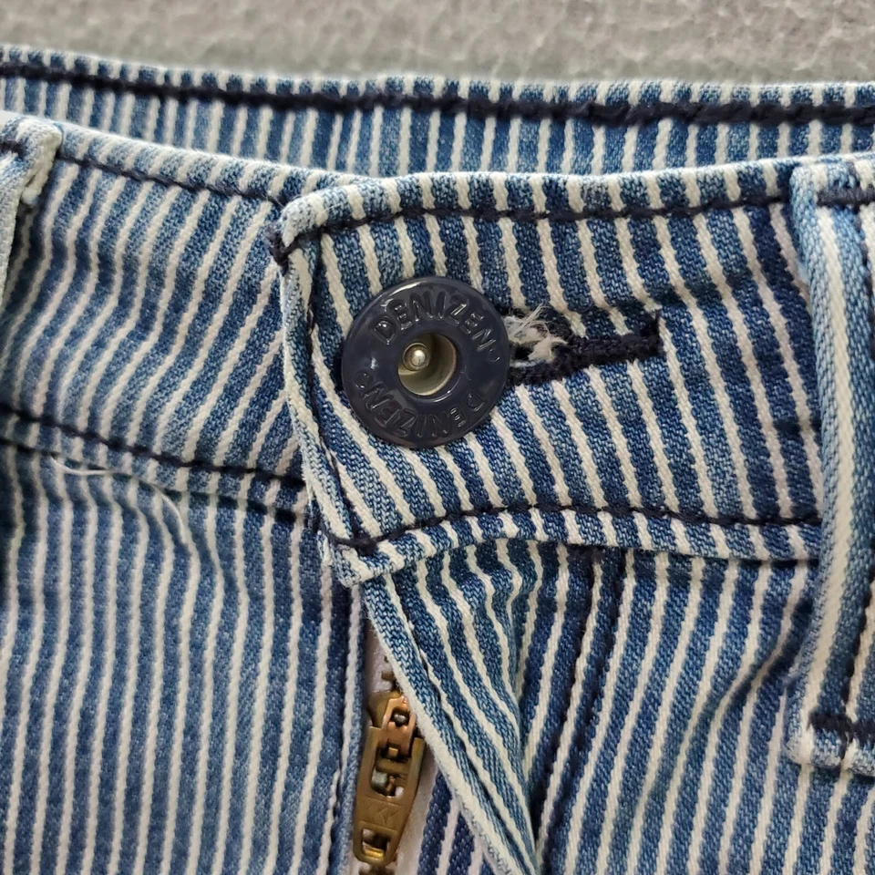 Levi's 女式短裤 28 蓝色条纹复古低腰短裤 Denizen — 第 2/4 张图片
