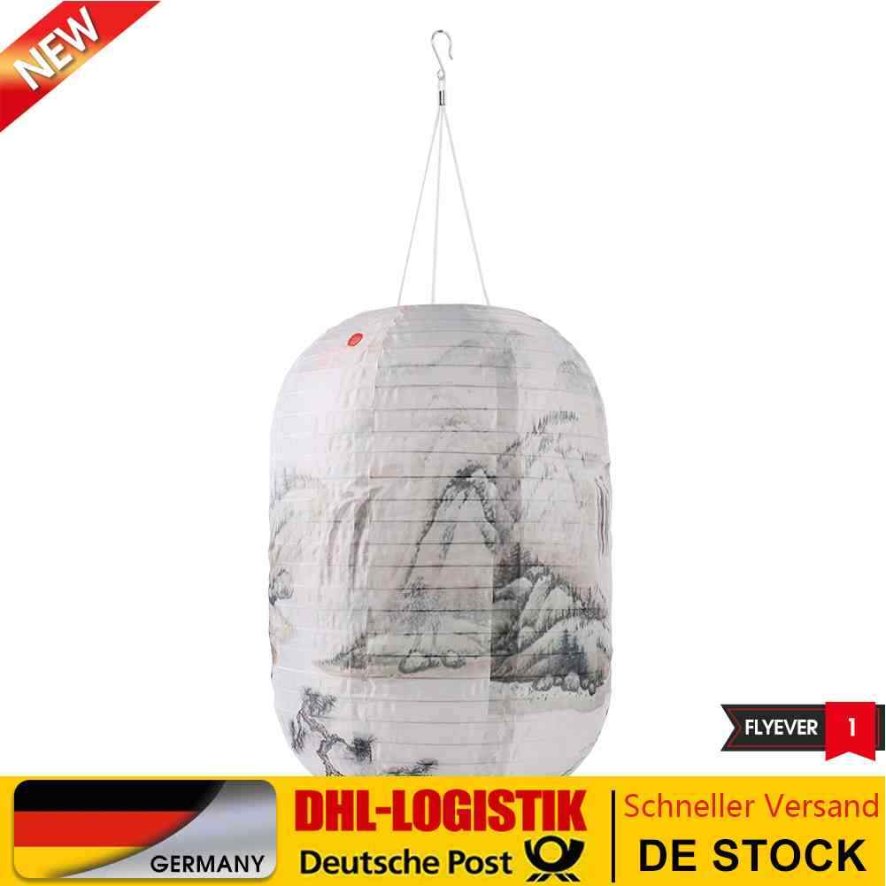 25cm Waterproof Solar Lanterns Light Nylon Cloth Chinese Japanese Hanging L