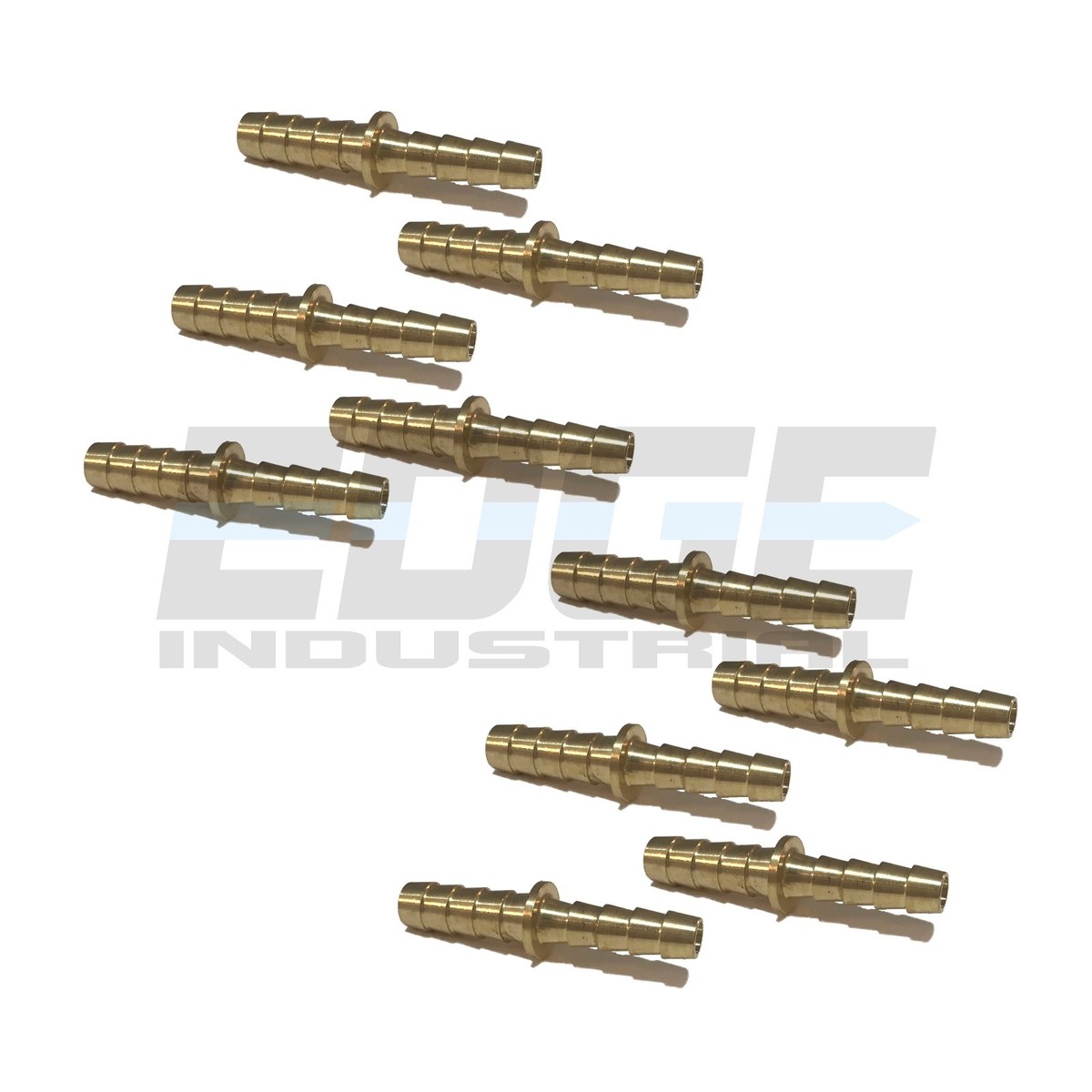 5 Pack - 1/4" Hose Barb Mender Union Splicer Brass Fittings For Fuel, Water, Air Lines
