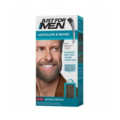 NUR FÜR HERREN SCHNURRBART & BART MITTELBRAUN M-35 BÜRSTENFARBGEL