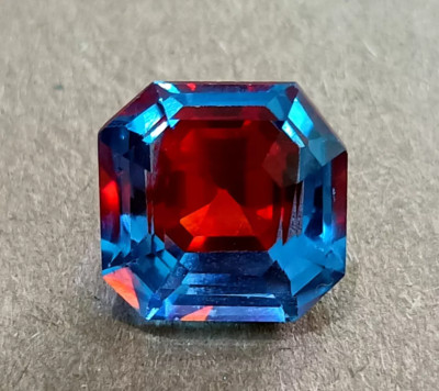Natural Bi-Color Pitambari Sapphire 11 Ct Asscher Cut Certified Loose Gemstone