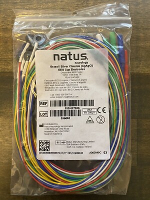 EEG Cup Electrodes Silver Chloride - 10 pk 1.5M lead NEW unopened