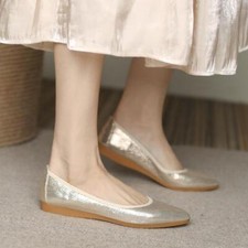 Womens Soft Flats Loafers Slip On Casual Pointy Toe Shoes Comfy Office Work Pump