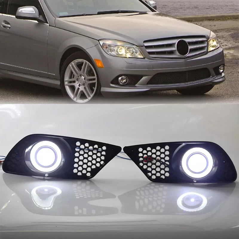 US LED Bumper Fog Lights Cover For Mercedes Benz C230 C300 C350 08-11 W204 07-13 - Imagem 2 de 4
