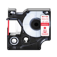 Red on Clear Standard Label Tape For DYMO D1 45012 LabelManager 200 100 12mm