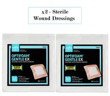 Medline Optifoam Gentle EX Bordered Foam Adhesive Dressing, 5" x 5" Square (2ct)