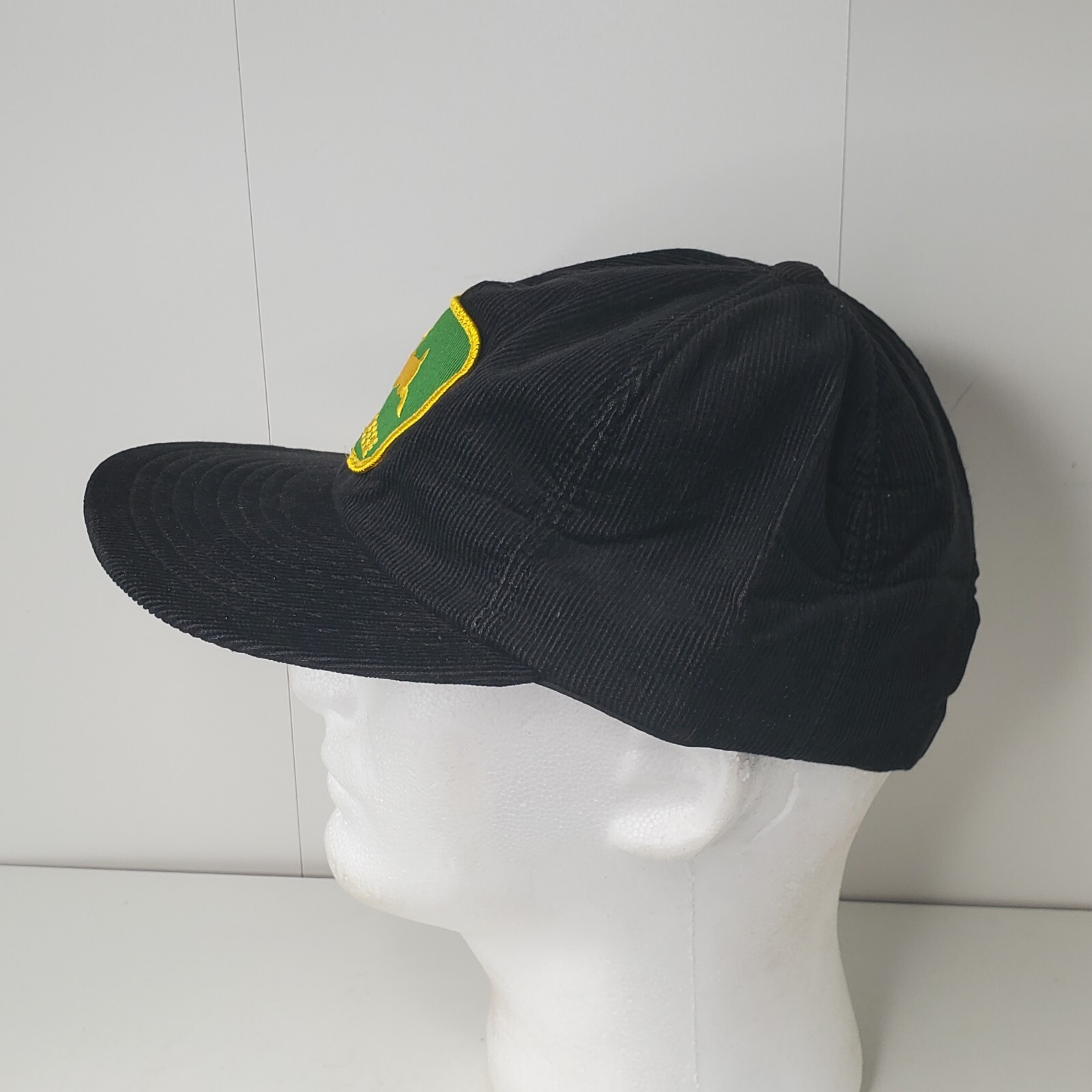 VTG John Deere Hat Cap Patch Black Full Foam Snap… - image 3