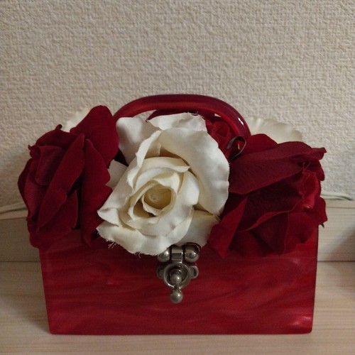 Moo Roo Rosa Bolso de Mano Bolso de Hombro Cartera 2 Vías en Rojo USADO Buen Estado