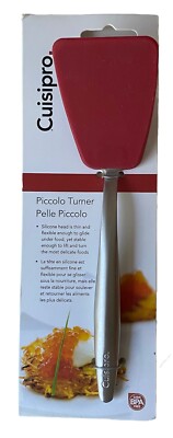 Cuisipro 8-Inch Silicone Piccolo Turner, Red Stainless Steel Handle