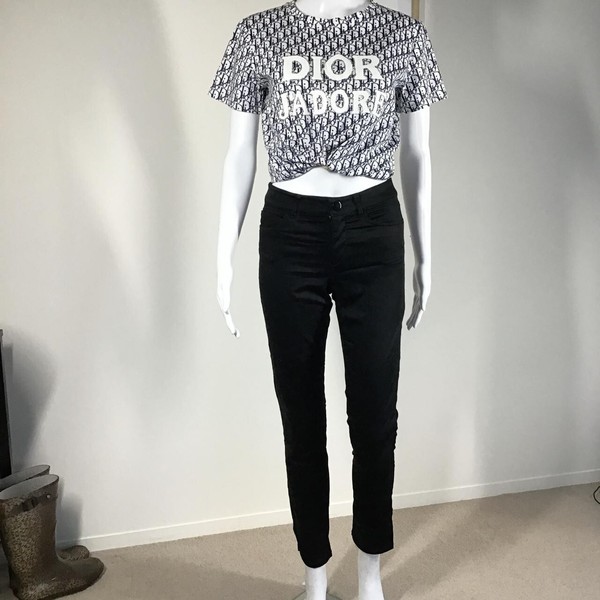 Cotton blend super lightweight black jeans/German luxury brand Hallhuber/Size 4