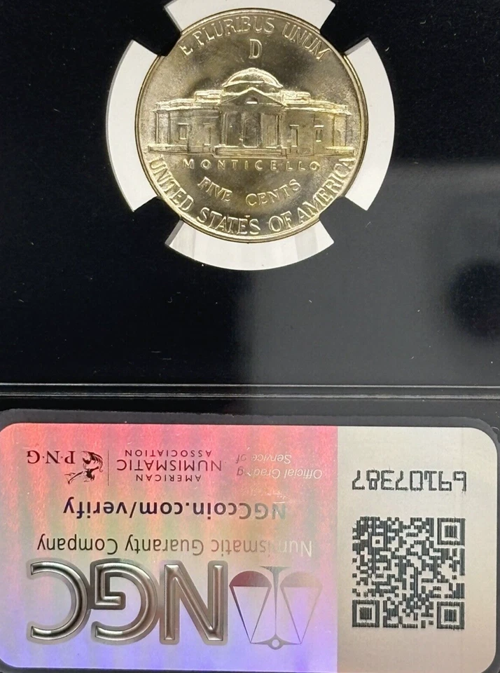 1943 D Jefferson Silver War Nickel ~ NGC MS67 5FS ~ Full Steps 5c #2302 - Image 4 of 4