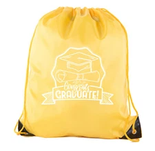 Senior Graduation Drawstring Backpacks Party Cinch Bags - Hat & Diploma