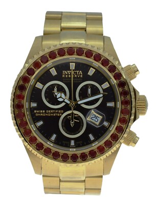 Men's 47mm Invicta Pro Diver Gold Tone Fire Opal Bezel COSC Watch