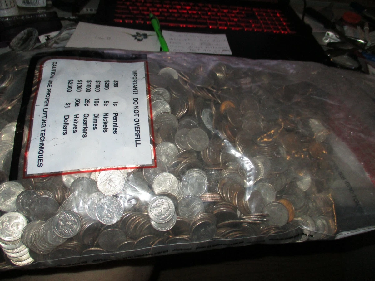 $1000 BANK BAG OF 4000 QUARTERS FROM PARKING METER COMPANY  -SEALED-CIRCULATED- | eBay